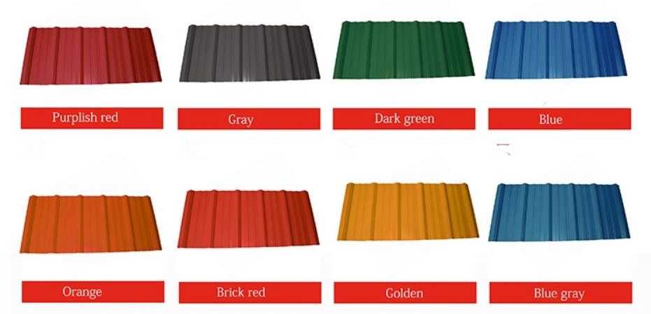 Colorido UPVC cubierta corrugada Hoja de techo de plástico tejas para la fábrica química 2