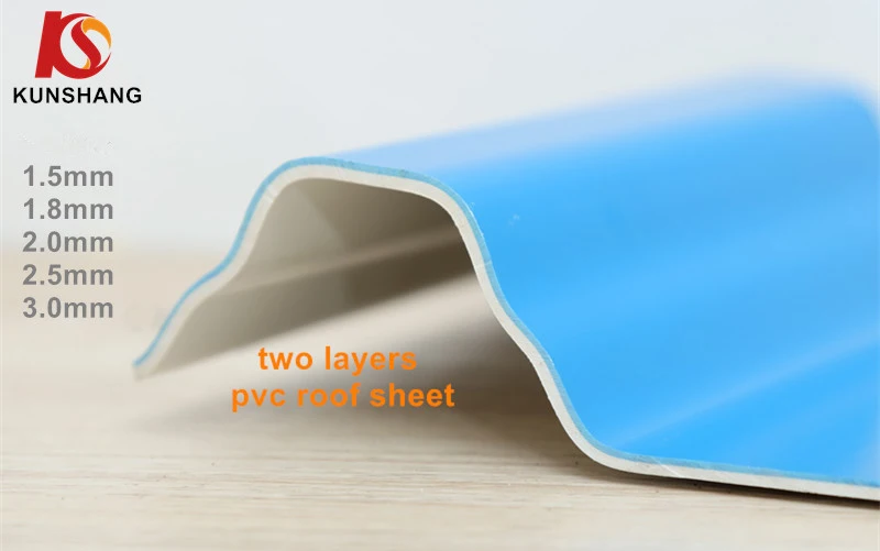 Colorido UPVC cubierta corrugada Hoja de techo de plástico tejas para la fábrica química 8