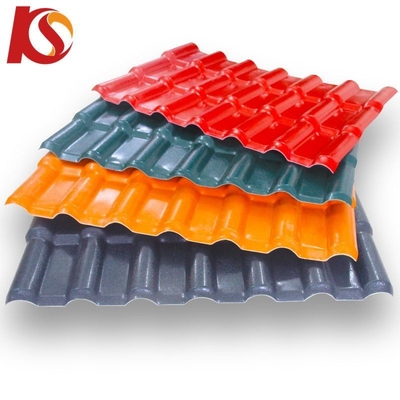 Largura personalizada 2.3-3.0MM ASA PVC Resin Tile Hoja de techo corrugado trapezoidal para alta resistencia a los impactos y fuerte