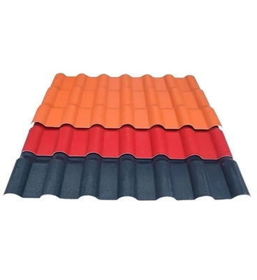 ASA Material de plástico de aislamiento acústico de superficie 1050 mm de ancho PVC Teja Tejas de techo de resina sintética para el mercado de Roma y España