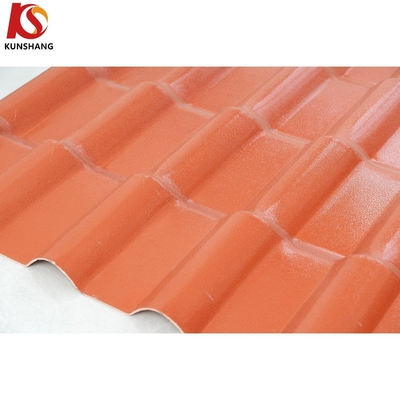 Colorida hoja de techo de PVC ASA Vastu Material de construcción compatible con 10 años de duración del color paquete Peso bruto 2.000kg