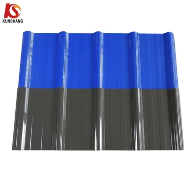 Amarillo 910mm insonorizado estilo moderno techo ondulado de techo plano para exteriores utilizando material ASA UPVC