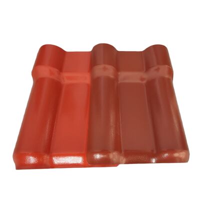 Synthetic Resin Spanish PVC Roof Tile with ASA High Weatherability 2.3mm thickness and brick red color